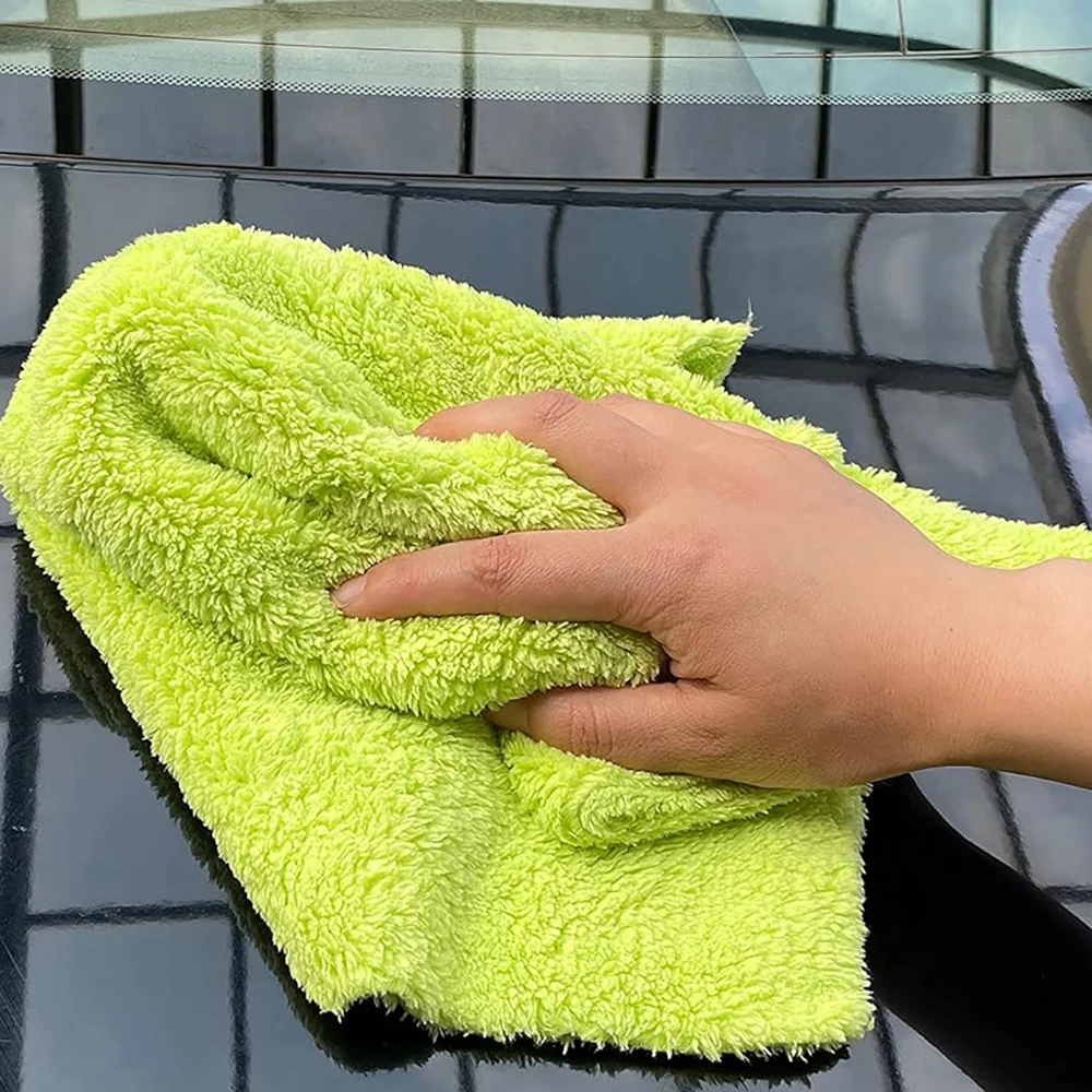 5 pcs of Borderless Microfiber Automotive Towel Details Dry Cleaning Polishing Towel Plush Absorbent Microfiber Cloth 500 GSM 2