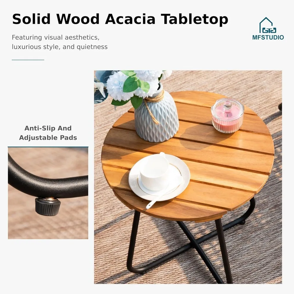 3-Pieces Wicker Bistro Patio Furniture Set for 2 4