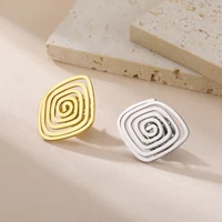 Stainless Steel Spiral Swirl Brooch for Women Men Gold Plated Geometric Suit Lapel Pin Trend Jewelry Accessories Gift Wholesale
