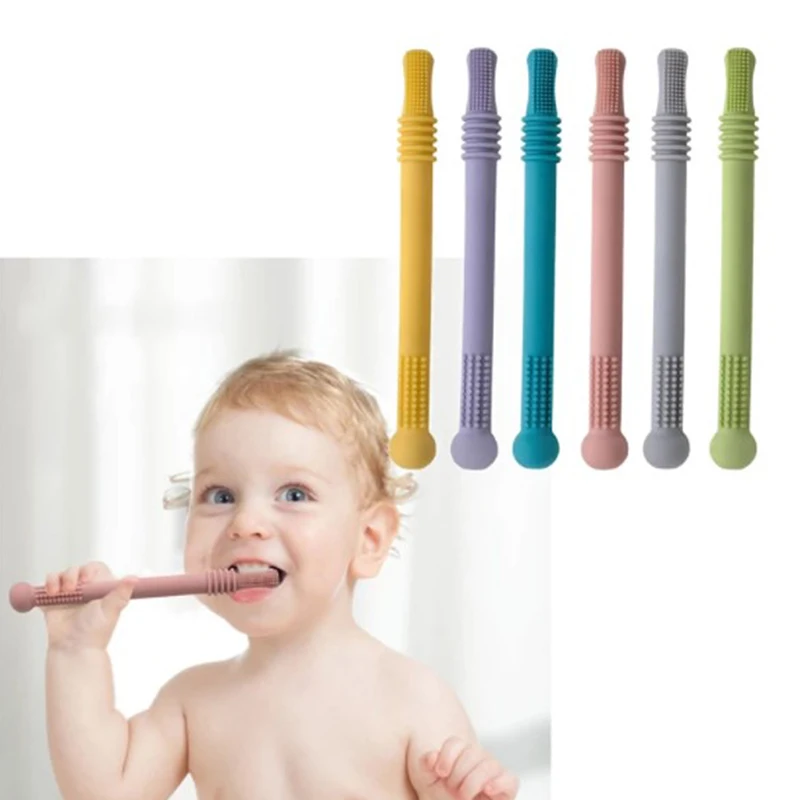 

1PC Silicone Molar Straw Baby Teether Baby Chewable Safe Toy Baby Teething Toys