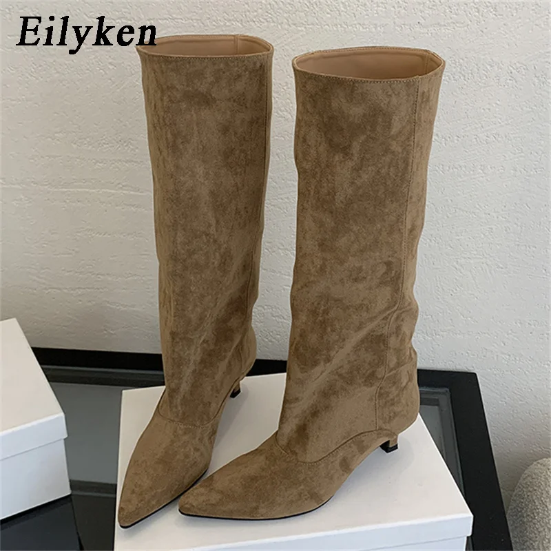 Eilyken Winter Street Style Pointed Toe Knee-High Boots