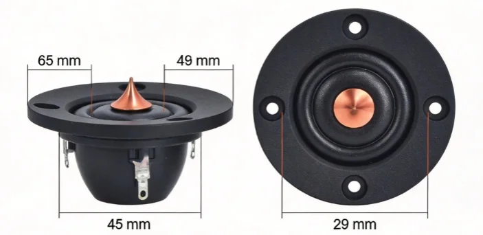 2인치 6옴 40W 실크 필름 볼탑 트위터 스피커 HIFI 고급 카 스피커 DIY 개조용