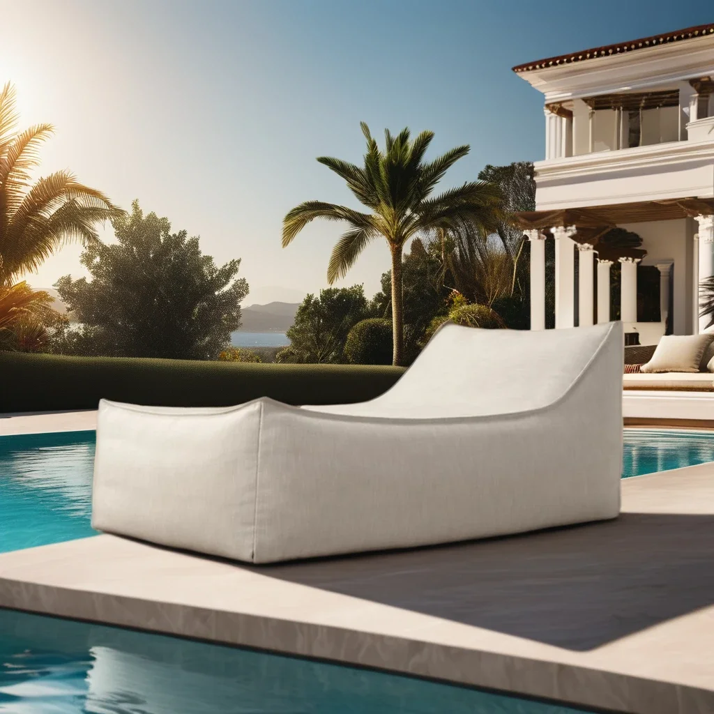Outdoor Patio Garden Set Modern Italian Design Iconic Bean Bag Ibizan Chaise Aluminum Outdoor Sofa Set