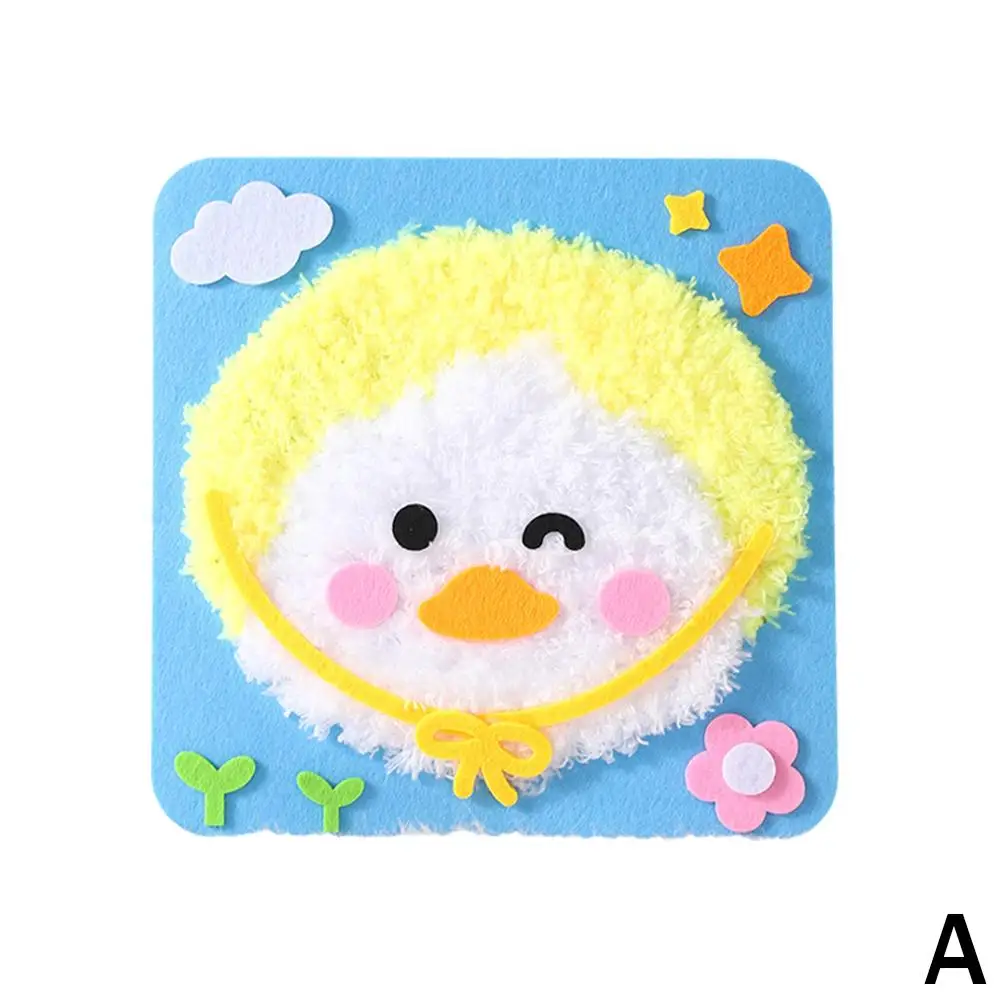 Whimsical Children's DIY Embroidery Kit with Soft Yarn and Cartoon Patterns