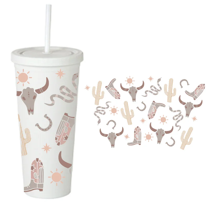 Cup Wraps, 10 Stuks Cup Wraps voor Glazen Bekers Vlinder en Bloem Transfer Stickers Opstrijkbare Stickers voor Kopjes Meubels Hout DIY Crafts
