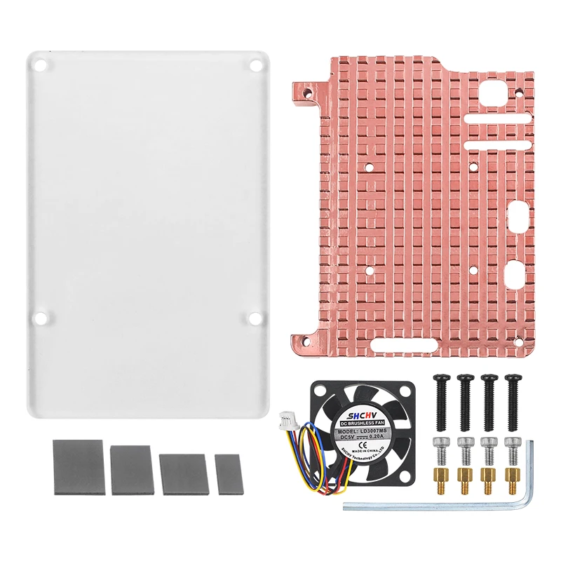 Raspberry Pi 5 Pure Copper Heatsink Metal Cooling Case Optional Fan Passive Acti