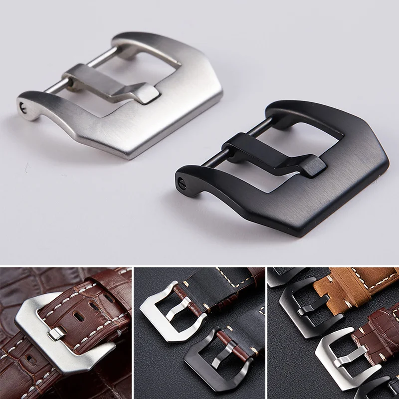1pcs Stainless Steel Watch Strap Buckle Women Men Silver Gold Black Solid Metal Watchband Clasp 18mm 20mm 22mm 24mm Accessories