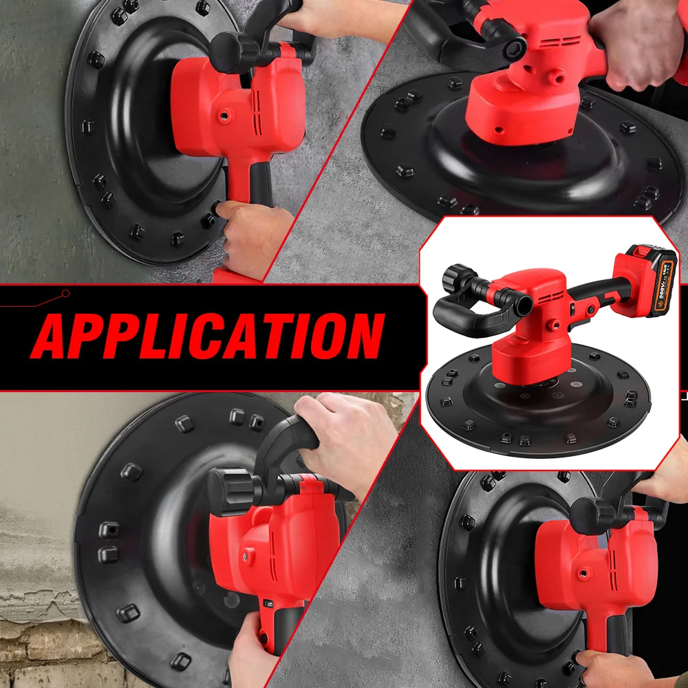 ONEVAN 1300W 380MM Brushless Electric Drywall Sander Cordless Self-Priming Pole Wall Polisher Sanding For 21V 18v Battery