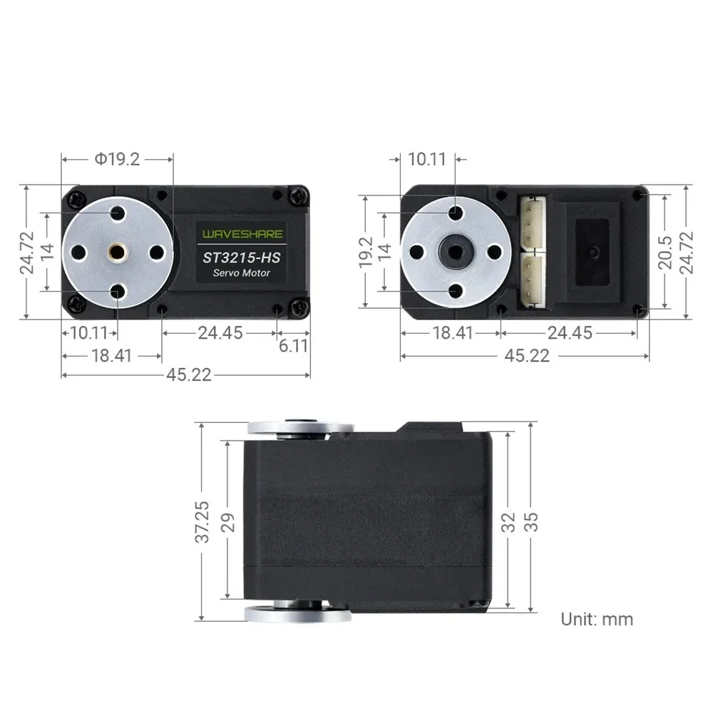 Waveshare ST3215-HS 20kg.cm Bus TTL Servo Motor 106PRM High Speed Large Torque With 360 Degrees High Precision Magnetic Encoder image 5