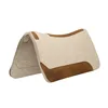 Western saddle pad for horse protection contoured wool blend felt tan shock absorbing and durable