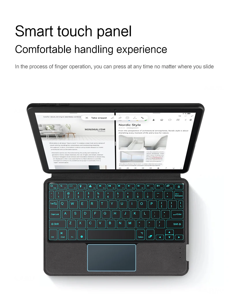 computador bluetooth teclado touch pad casos protetores