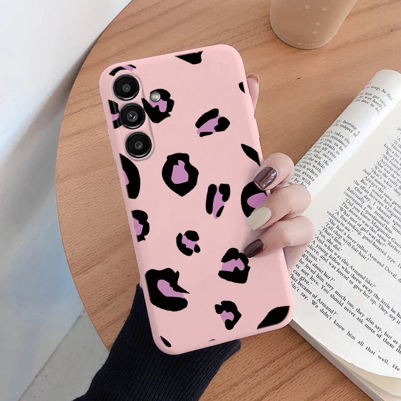 Leopard Print Pattern Soft Silicone Protective Phone Case for Samsung Galaxy A14 5G