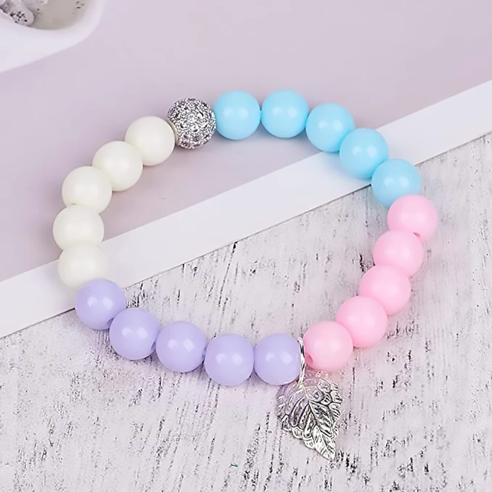 100 Perline Acriliche Colorate 10 Mm Con Motivi - Perline Per Gioielli Fai Da Te, Bracciali, Collane, Portachiavi, Foro 2 Mm - 4