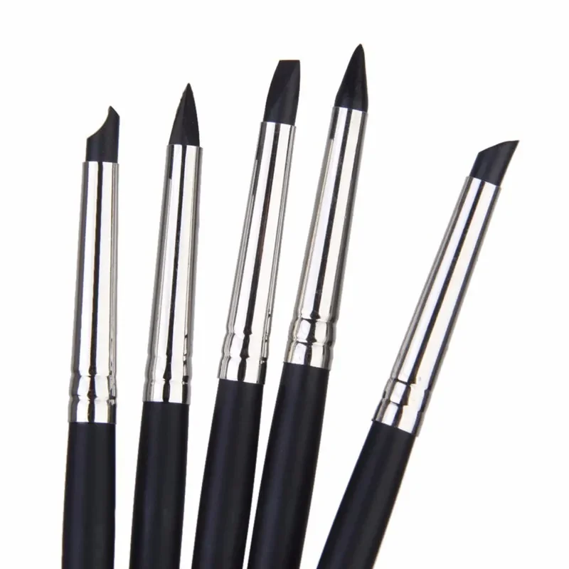 Nails Brush 5pcs Professional Manicure UV Gel Brush Pen Transparent Acrylic Nail Art Painting Drawing Brush Phototherapy Tools 2