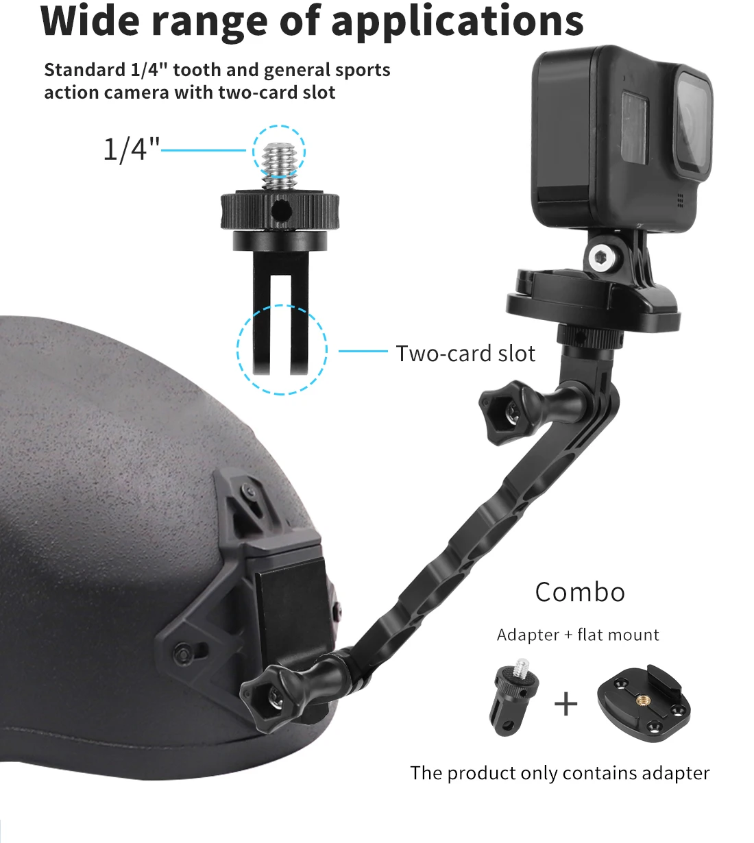 New Stainless Steel 1/4 Screw Mini Tripod Mount Adapter for GoPro Hero 13 insta3