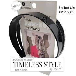 Elegant Black Fluffy Headband for Women - Fashionable Hair Accessory for Everyday Style and Photoshoots (Black with cardboard)