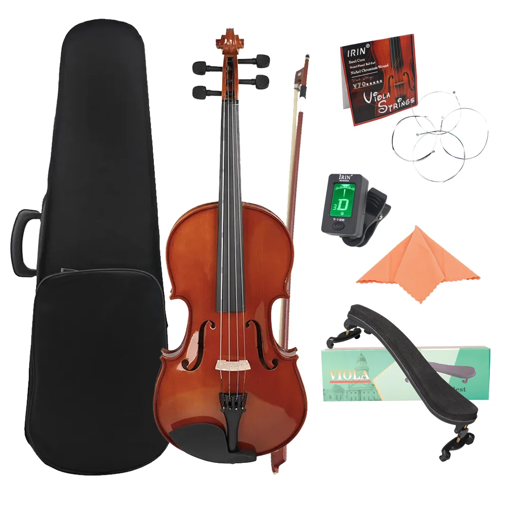 Astonvilla 16 Inch Viola VA-35 Spruce Panel Acoustic Viola with Case/Bow/Shoulder Rest/Strings/Tuner/Cleaning Cloth Accessories