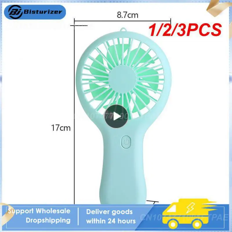 

1/2/3PCS USB Handheld Fan Third Gear Usb Charging Fan Portable Ultra-quiet Hair Drier Student Office Cooling Ventilator With