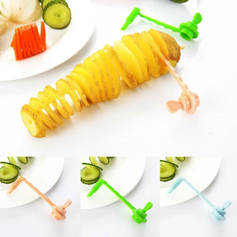 Potato Spiral Cucumber Manual Cutter Carrot Spiralizer Spiral Salad Chopper Kitchen Gadget Home Vegetable Fruit Tool 1PC,vegetable slicer