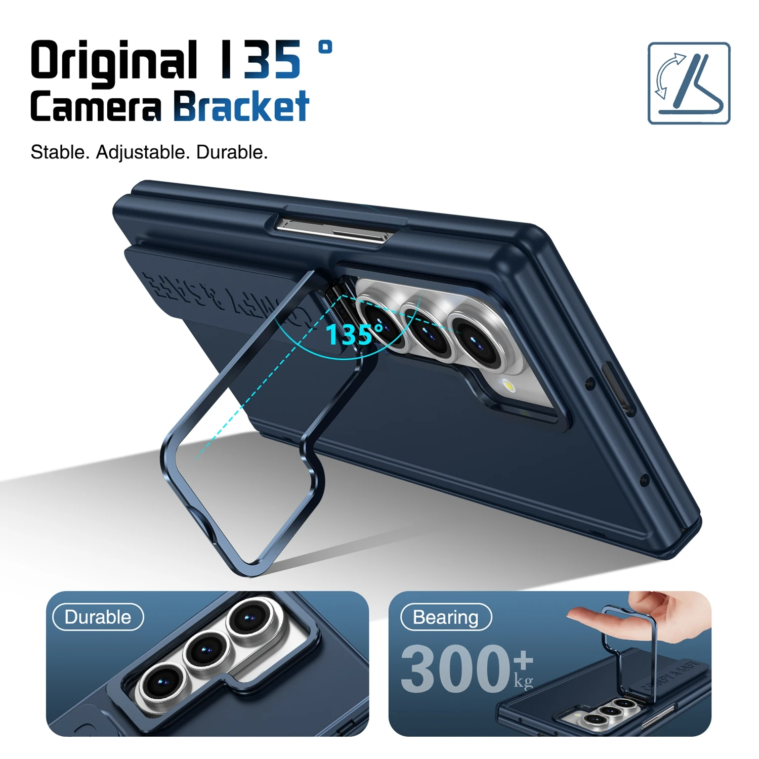 360°Shock Absorption fall Prevention Case for Samsung Galaxy Z Fold 7 6 5 4 3 Wristband Camera Bracket Cover + Screen Protector | Gaffar India
