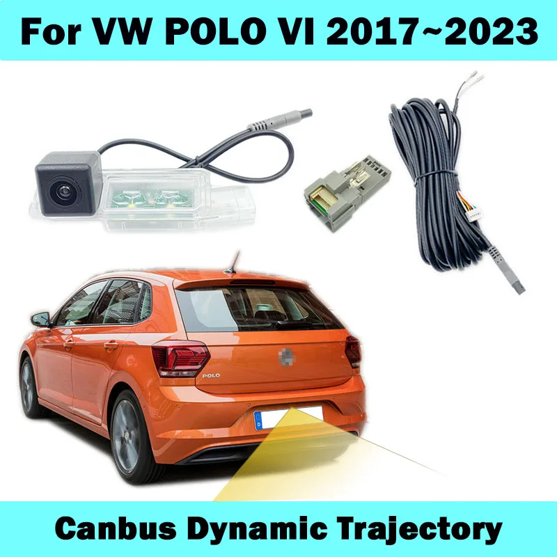 HICAMRUI Rear Reverse Camera for VW Volkswagen POLO VI 2017-2023 Canbus Dynamic Trajectory Camera Plug and Play without coding HICAMRUI Rear Reverse Camera for VW Volkswagen POLO VI 2017-2023 Canbus Dynamic Trajectory Camera Plug and Play without coding