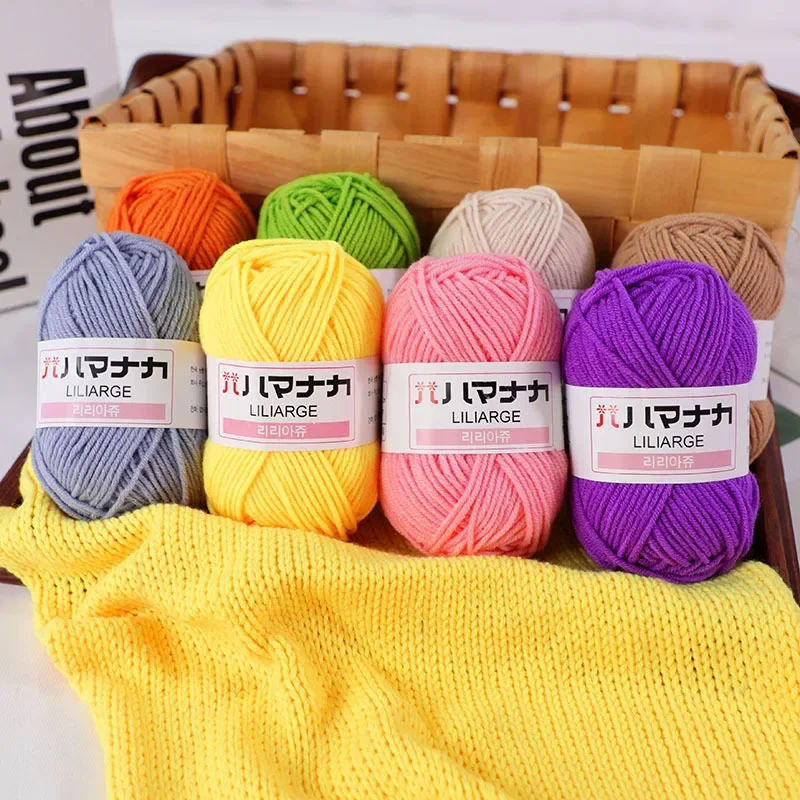 Knitting Wool Yarn Milk Sweet Soft Cotton Baby Knitting Wool Yarn Thick Yarn Fiber Velvet Hand Knitting Wool Crochet for DIY Sweater