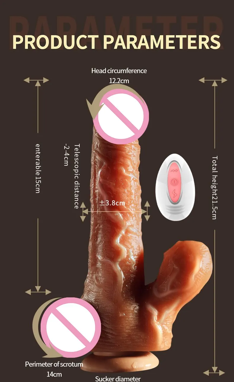 Sucking Dildo for Women Telescopic Clitoral Stimulator with Female Remote Control Realistic Dildo Vibrator Anal Sex Toy Adult