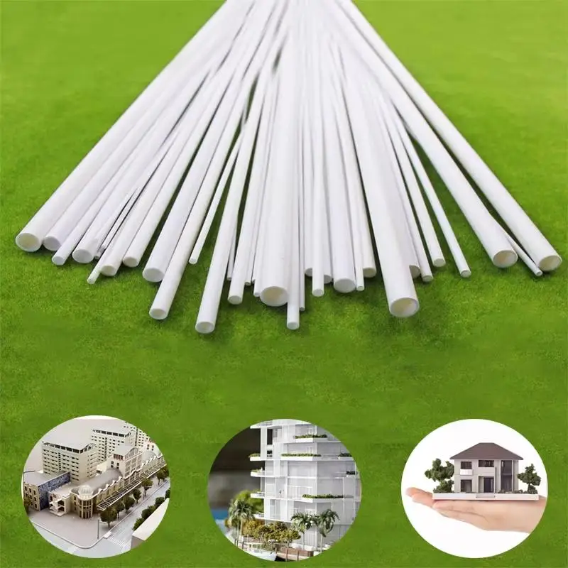ABS Round Tube Plastic Hollow Tube Diameter 3mm/4mm/5mm/6mm/8mm/10mm DIY Handmade Sand Table Material Model Building 20pcs~5pcs