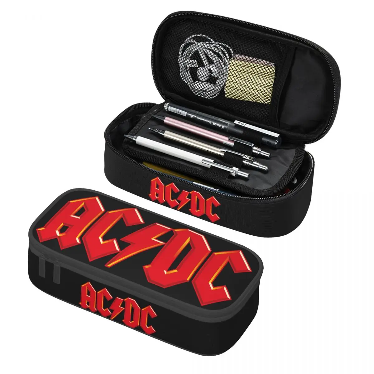 Rock Heavy Metal AC DC School Pencil Cases Girls Boys Big Capacity Pencil Box Students Stationery