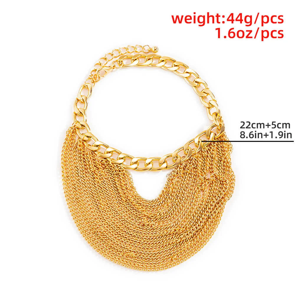 IngeSight.Z Multi Layered Link Chain Tassel Bracelets Anklets for Women Punk Gold Color 2 Se77538d866704e448c9d176b59f98093g