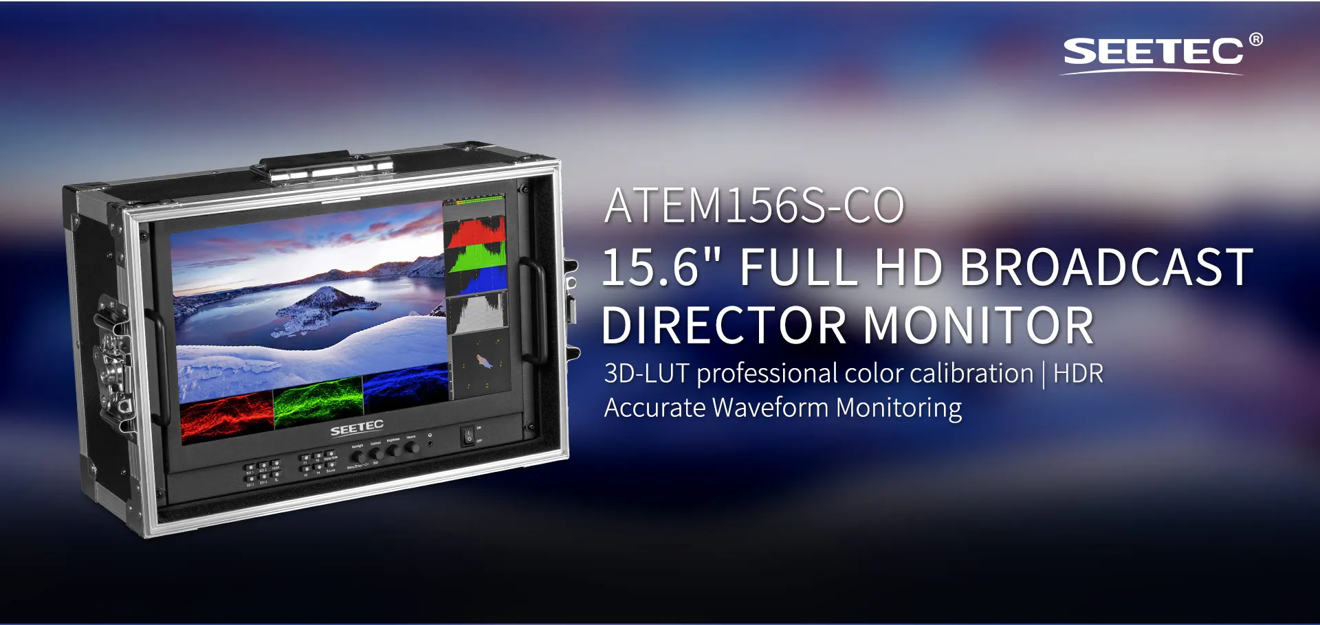 ATEM156S-CO 15.6 Inch Multi Camera Broadcast Carry-on Monitor D LUT HDR Waveform