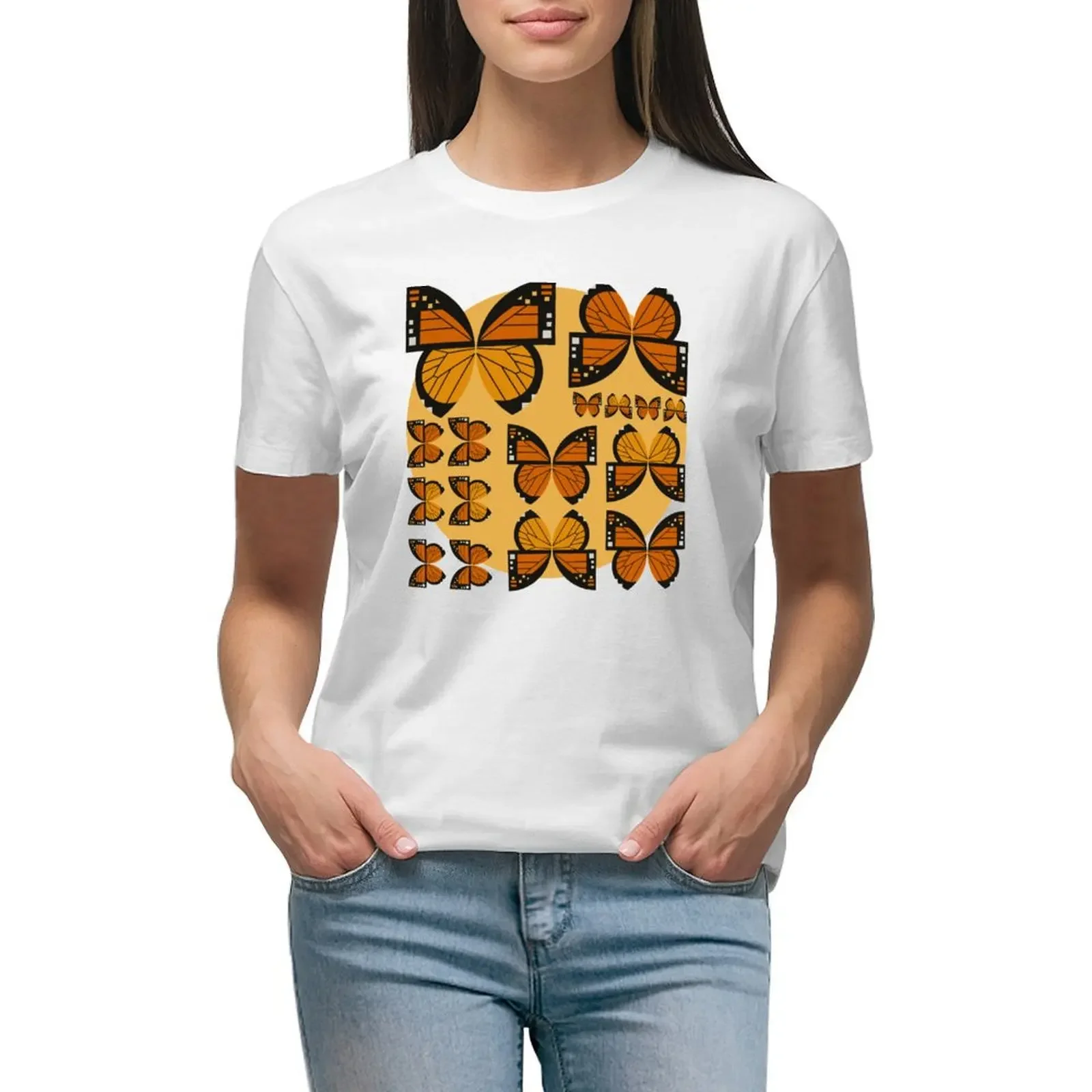 

Monarch butterfly (Danaus plexippus) T-shirt female plus size tops t shirt for Women