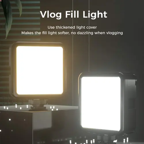 LED 비디오 라이트 휴대용 카메라 사진, 3000K-6000K 이중 색상 조명 콜드 슈, DSLR 카메라 캠코더 고프로 브이로그용 2