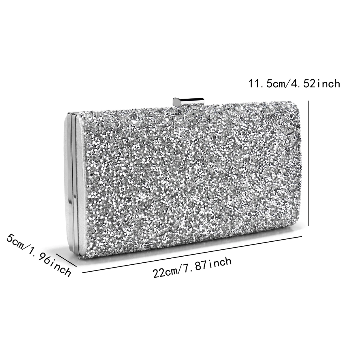 Silver Metal Chain Clutch Wedding Evening Bags for Women