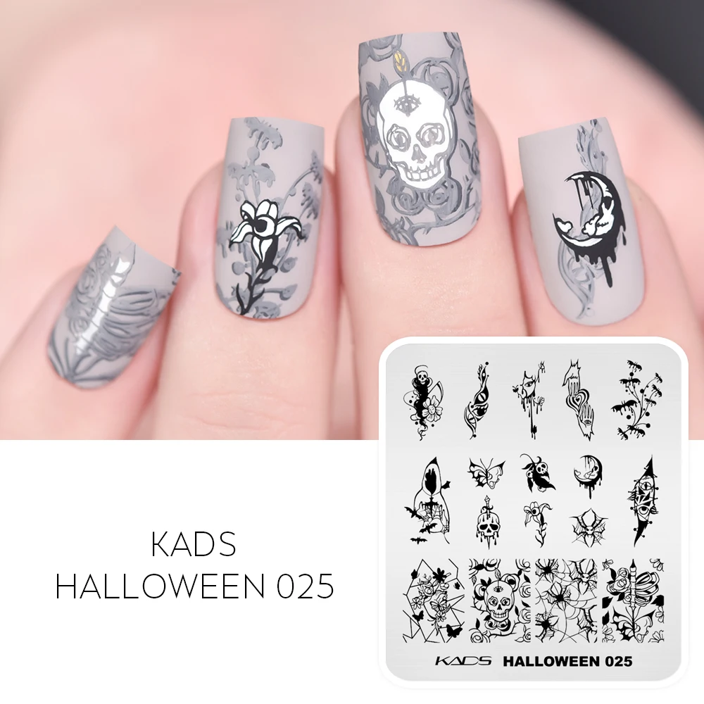 KADS Halloween Fall Christmas Nail Stamping Plate Nail Art Plates Image Stamp Templates DIY Print Manicure Salon Design Stencils 2