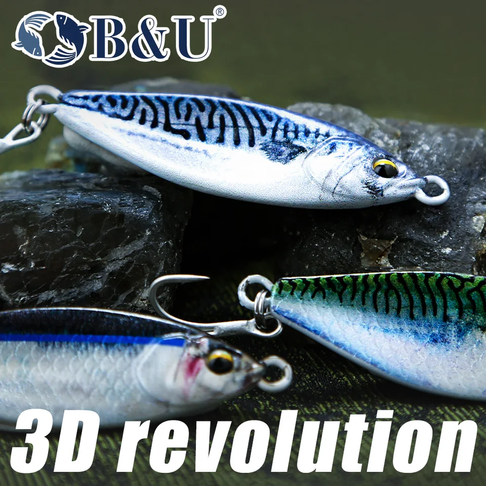B&U Metall-Jig-Spinner-Löffelköder, sinkend, 3D-Augenfarbe, Laser-Spinngerät, Köder, Wurfangelzubehör, Blade Hook Pesca_voghion.com