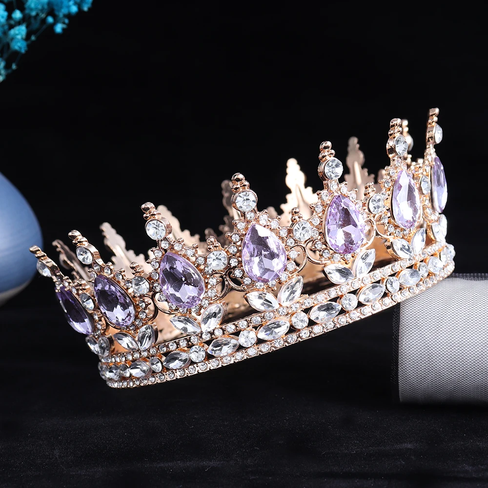 Bridal Crown Colorful Crystal Princess Tiara Wedding Jewelry Head Accessories Women Headpiece jewelry accessories hair accessory hair headdress bridal headwear hair band crown