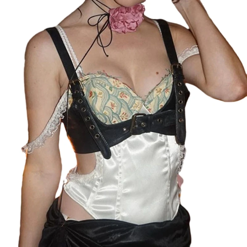 

Женский корсет из искусственной кожи с пряжкой спереди, тренировочные корсеты под грудью, укороченный топ для вечеринки, жилет