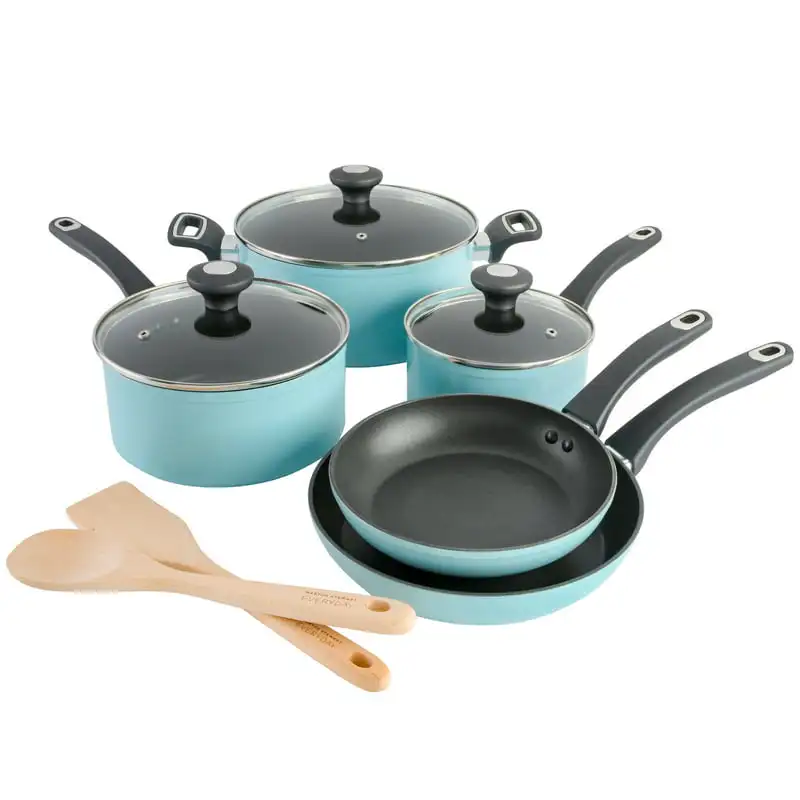 

Hearne 10-Piece Dusty Blue Enamel Aluminum Cookware Set