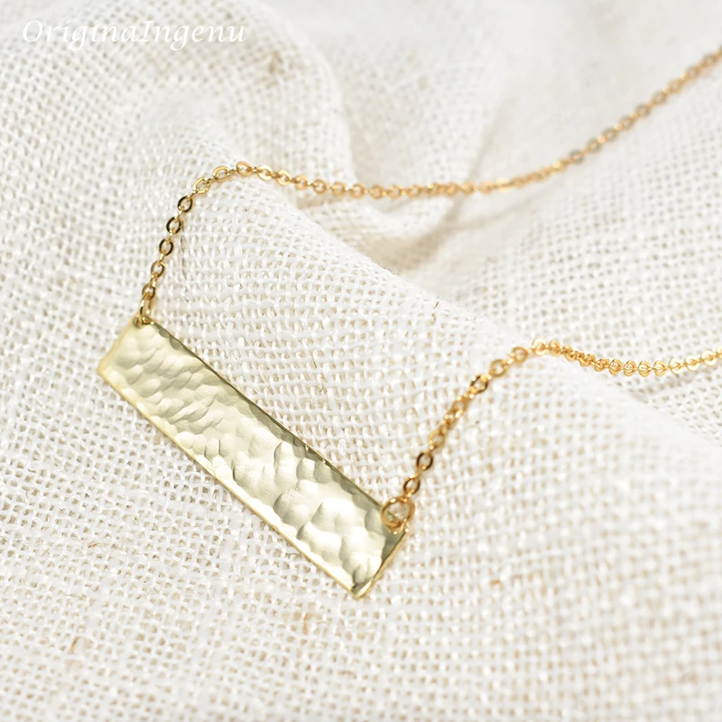 Long Bar Necklace Handmade 100% 925 Silver Jewelry  Gold Choker Pendants Collier Femme Kolye Collares Necklace for Women