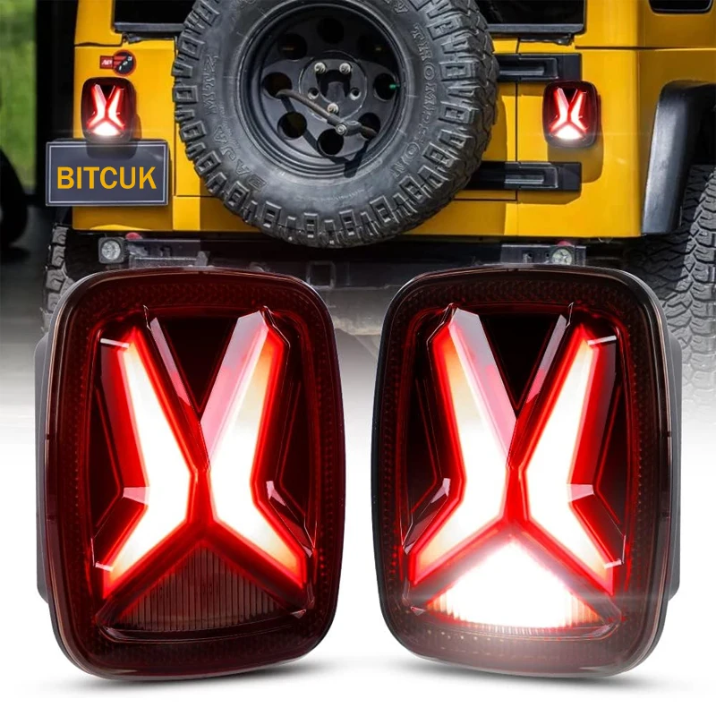

2pcs/set Rear LED Tail Lights 12V Car Light Assembly LED Brake Reverse light Daytime Running Lights For Jeep Wrangler CJ TJ YJ
