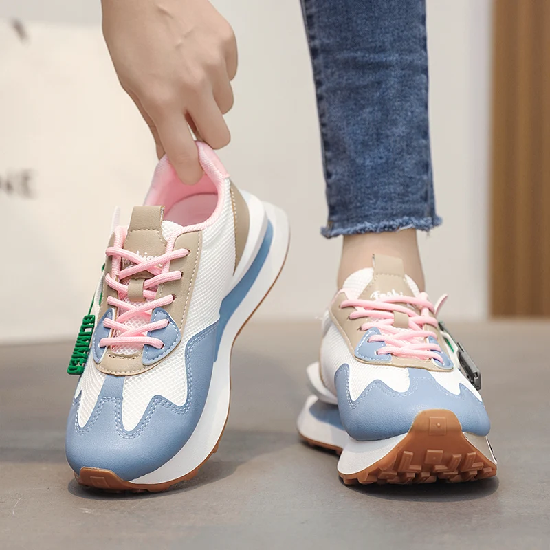 Sports Shoes Women Shoes Spring Thick Soled Daddy Shoes Mesh Cloth Breathable Forrest Gump Student Casual Board