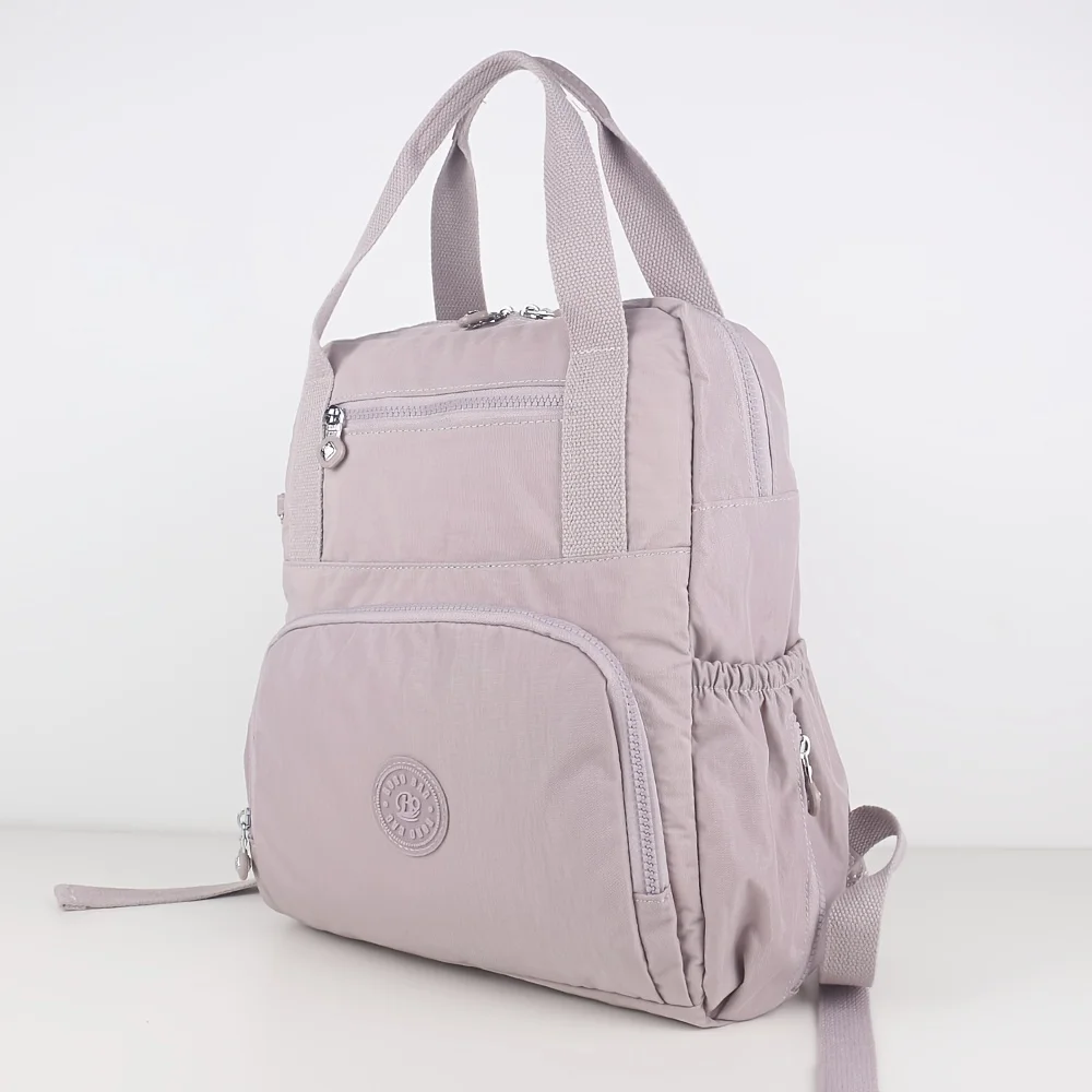 Women's Nylon Travel and School Backpack with Large Capacity and Multiple Pockets