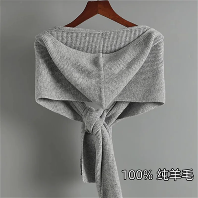 Winter New Fashion Solid Color Merino Wool Scarf Shawl Women Outdoor Keep Warm Soft Cashmere Knit Scarf Long Scarves 190*26