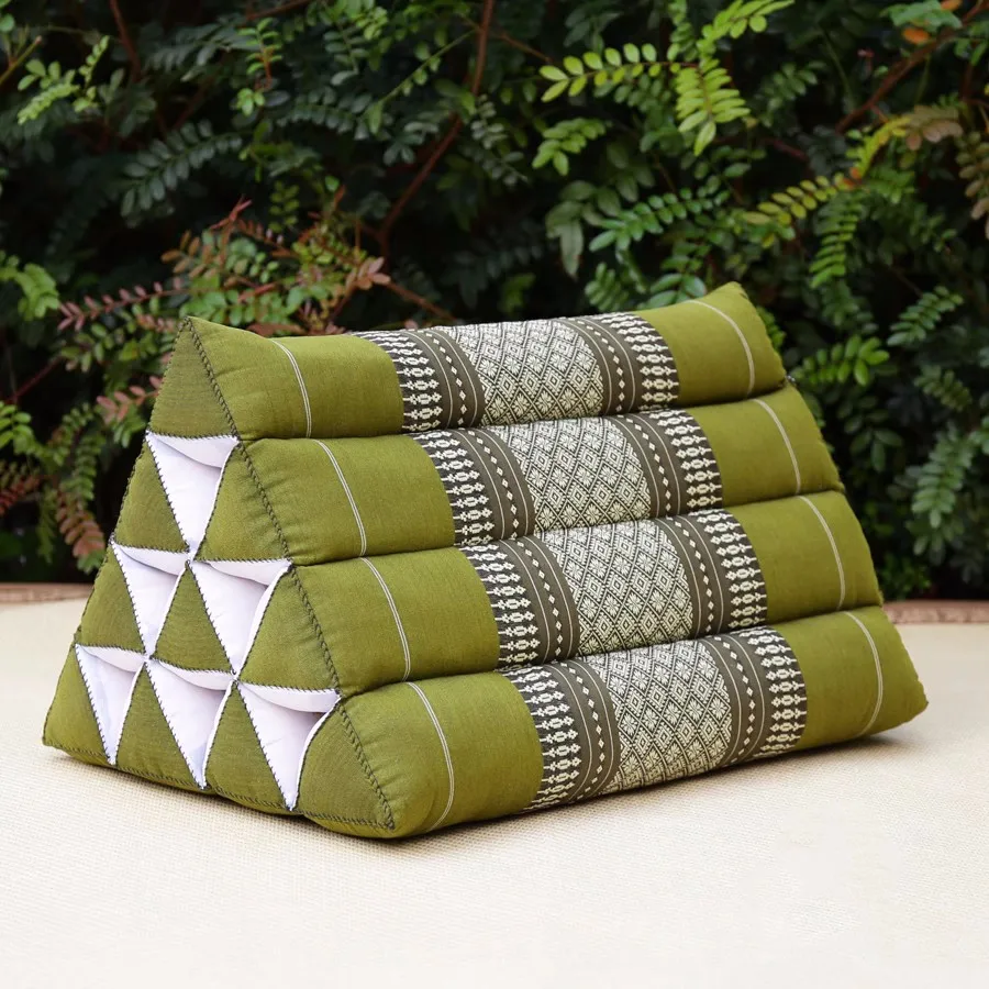 Handmade Thai Triangle Cushion 50x30x30cm Comfortable Backrest for TV or Reading Incline Pillow for Relaxing Indoor or Outdoor 6