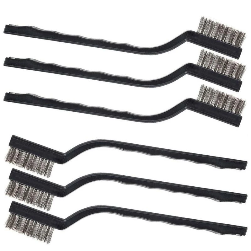 6 stücke Kleine Draht Pinsel Edelstahl Draht Pinsel Für Mechanische Teil Entrosten Entfernen Farbe Reinigung Pinsel Hand Werkzeuge – Detail 5