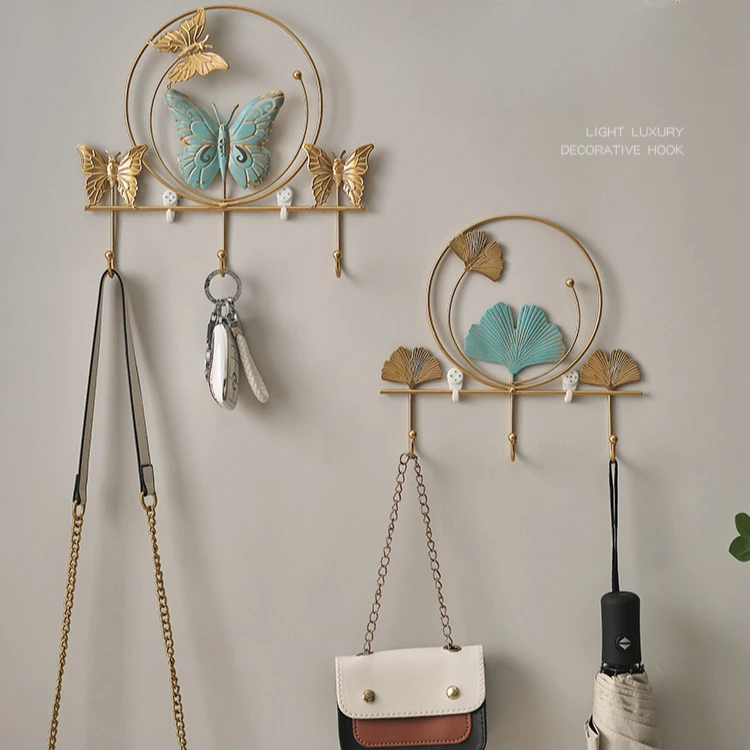 Metal Butterfly Crafts Ornaments Hook Gifts Wall Decor Door Hanger Decoration Hooks Iron Art Hanger for Home Clothes Hats Keys