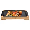 Smokeless grill ceramic coating griddle grill electric bbq grill pizza maker with Tempered Glass Lid Adjustable Temperature 5