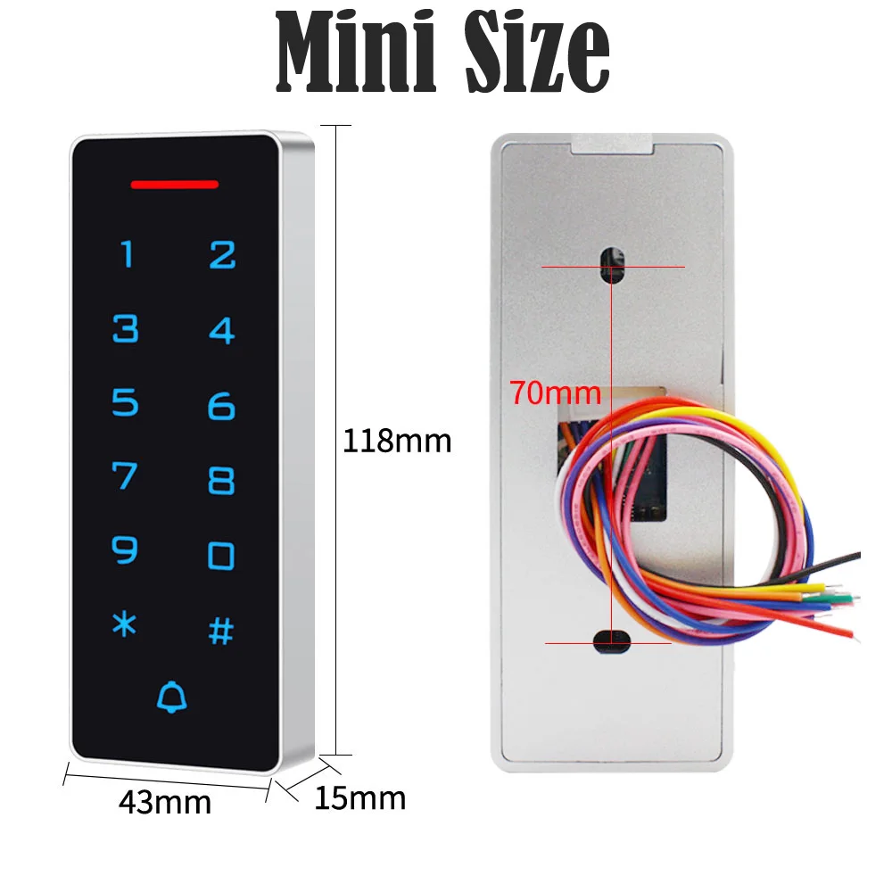 Access Control Keypad Fingerprint Access Control Keypad Standalone Backlight Touch Access Control Keypad 125khz 13.56Mhz RFID Proximity Wiegand 26 for 2000 Users