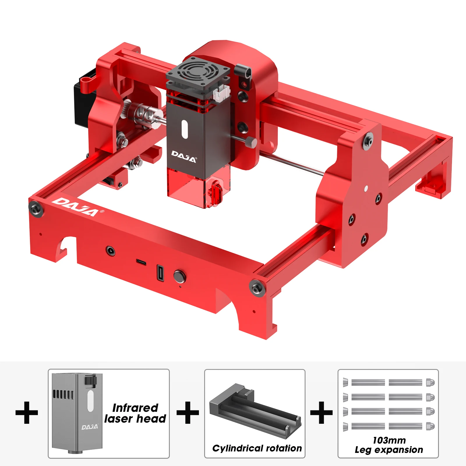 DAJA A7 レーザー彫刻機 10 ワットミニポータブル Bluetooth CNC 彫刻